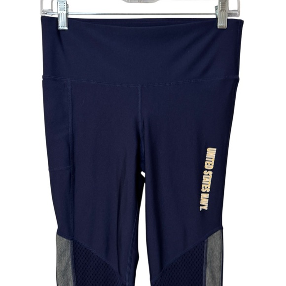 Under Armour U.S. Navy leggings fitted heatgear women’s medium Athleisure gym - Picture 2 of 14